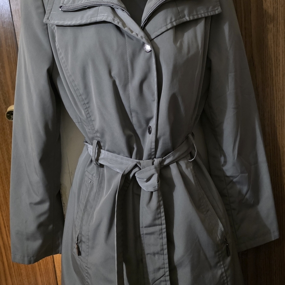 Ellen Tracy Gray Belted Trench Coat - Picture 4 of 4